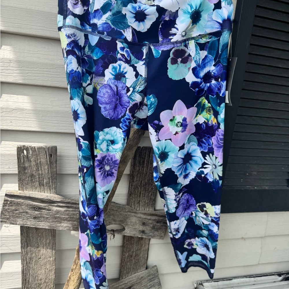 Old Navy Floral Ankle Pants - Blue and Purple large